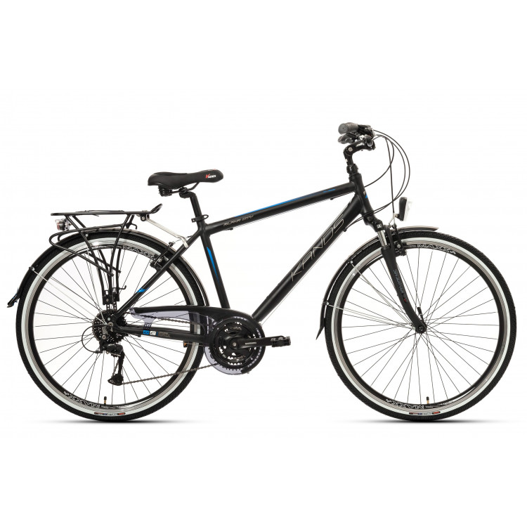 Trekingový Bicykel 28 Kands Alfa City AM SHS Acera M 19" Čierno-modrý, matný